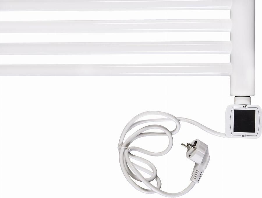 THERMRAD (reserve) thermostaat tbv Tone-E elektrische handoekradiator kleur wit incl kabel van 130cm met aangevormde stekker.