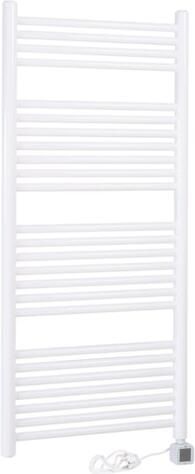 THERMRAD Tone-E elektrische handdoekradiator 600W Ronde stralingsbuis en collector incl. aansluitsnoer hxl 1200x550mm wit RAL9016