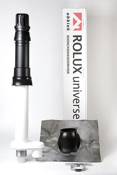 UBBINK dakdoorvoer parallel 60mm 80 80mm kunststof pp met glijschaal lengte 1110mm zwart wit 0184223