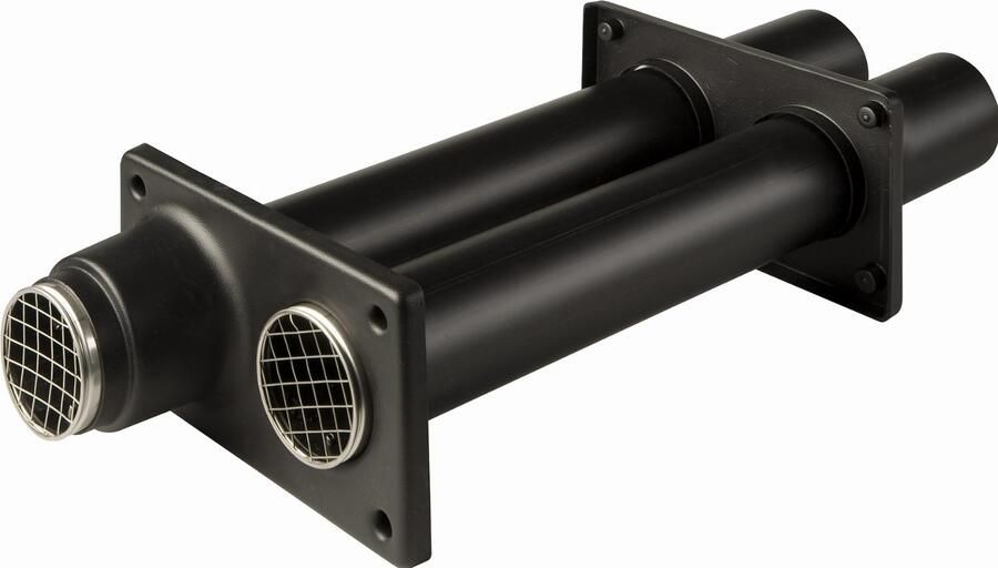 UBBINK muurdoorvoer HR Par PP PP 80-80 600mm zwart met muurplaten 0185420