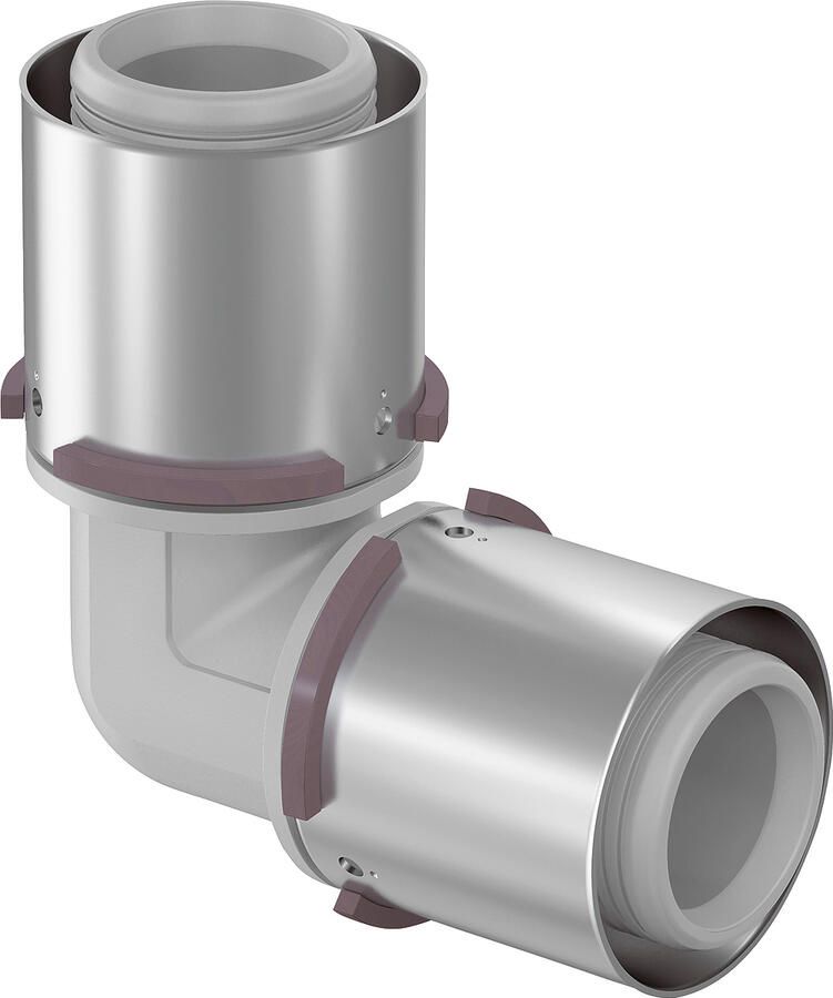UPONOR S-press fitting knie hoek 90 aansluiting 1: 75mm persmof aansluiting 2: 75mm persmof