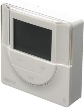 Uponor Smatrix Wave ruimtethermostaat prog.+RH T 168 26.5x80x80mm draadloos bereik max. 30m digitaal glanzend wit(RAL9016 )