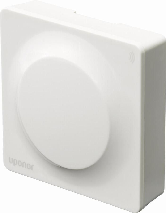 Uponor Smatrix Wave ruimtethermostaat public BM 26.5x80x80mm draadloos bereik max. 30m glanzend wit(RAL9016 )