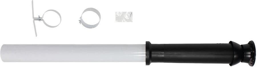 VAILLANT dakdoorvoer dubbelwandig 60mm 60 100mm aluminium al 99 0(3.0205)lengte 100mm zwart wit