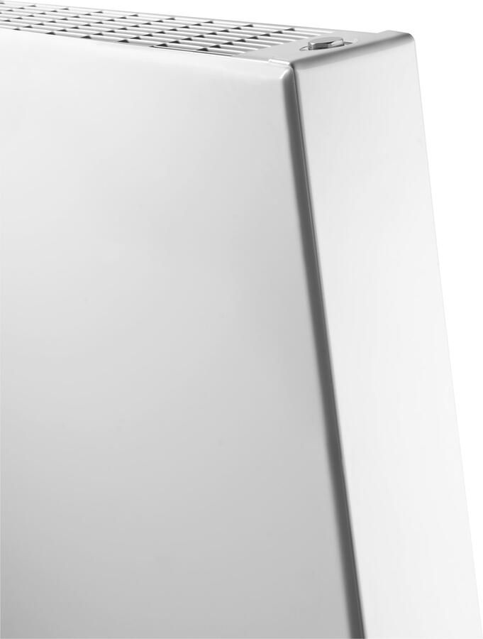 Vasco Flat V Line paneelradiator vlak type 21 500x1800mm 1400W aansluiting 8008 wit structuur 112980500180080080600-0000