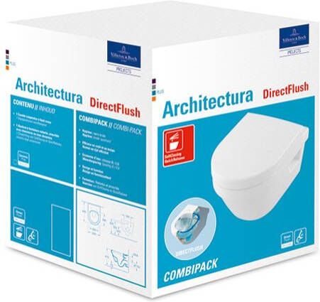 VILLEROY&BOCH Architectura combipack wandcloset DirectFlush 48cm wit 4687HR01