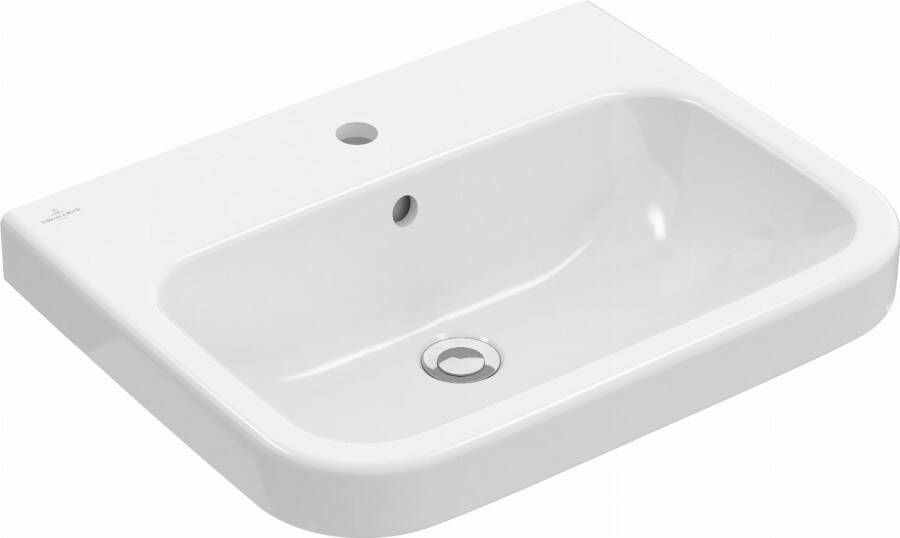VILLEROY&BOCH Villeroy&amp Boch Architectura wastafel hoekig geschikt voor 3 gats armatuur middelste kraangat doorgestoken met overloop wit - Foto 2