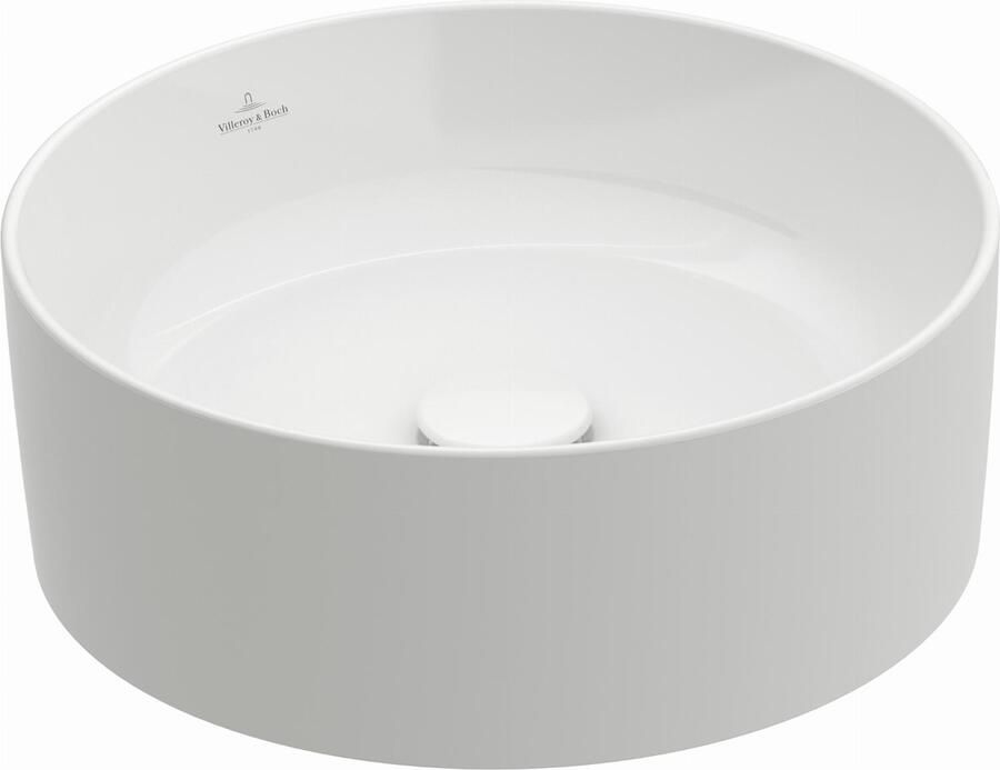 Villeroy & Boch Collaro opzetwastafel rond Ø40cm zonder overloop zonder kraangat wit 4a184001
