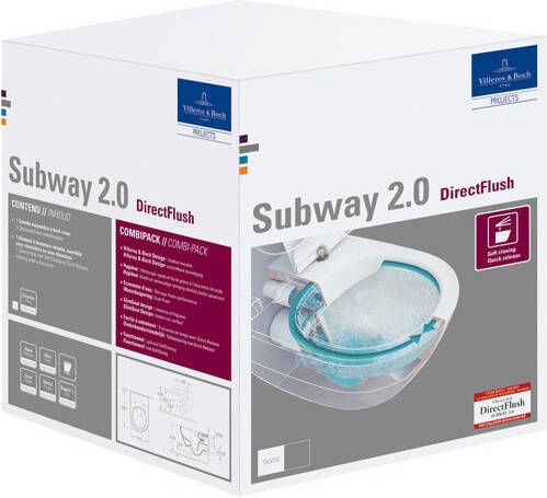 VILLEROY&BOCH Subway 2.0 combipack DirectFlush Wit 5614R201