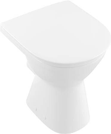 VILLEROY&BOCH ViCare staand vlakspoelcloset 355x480mm zonder spoelrand voorheen ViCare ovaal afvoer horizontaal Wit Alpin