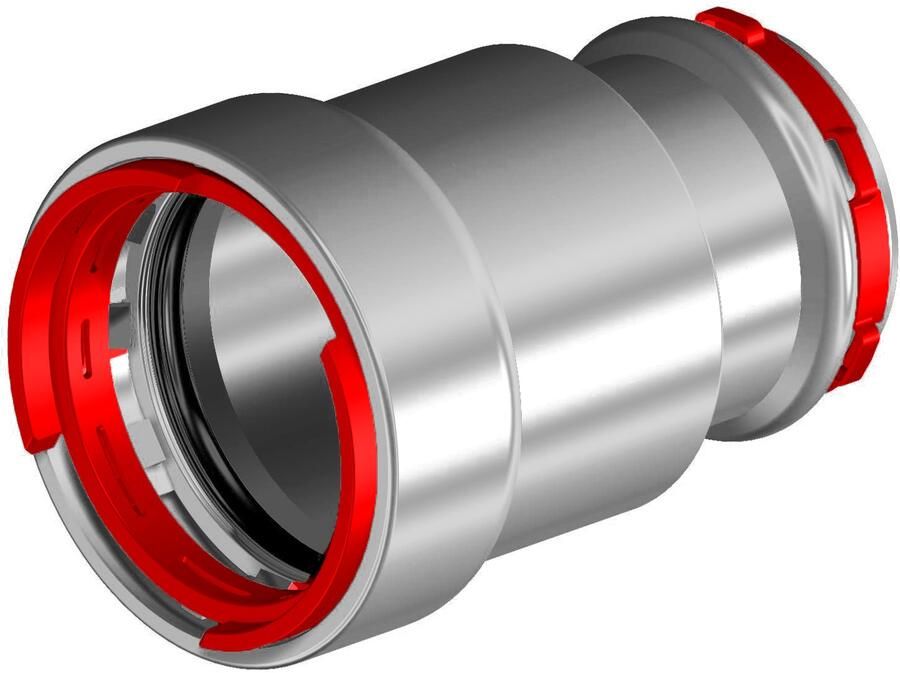 VSH Powerpress Overgangskoppeling fitting SudoPress 2" x 54mm (persmof x persmof) staal EPDM DN50 PN16 max 16 bar zink nik