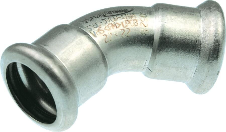 VSH XPress RVS bocht koppeling 45gr 54 x 54mm RVS(pers x pers )