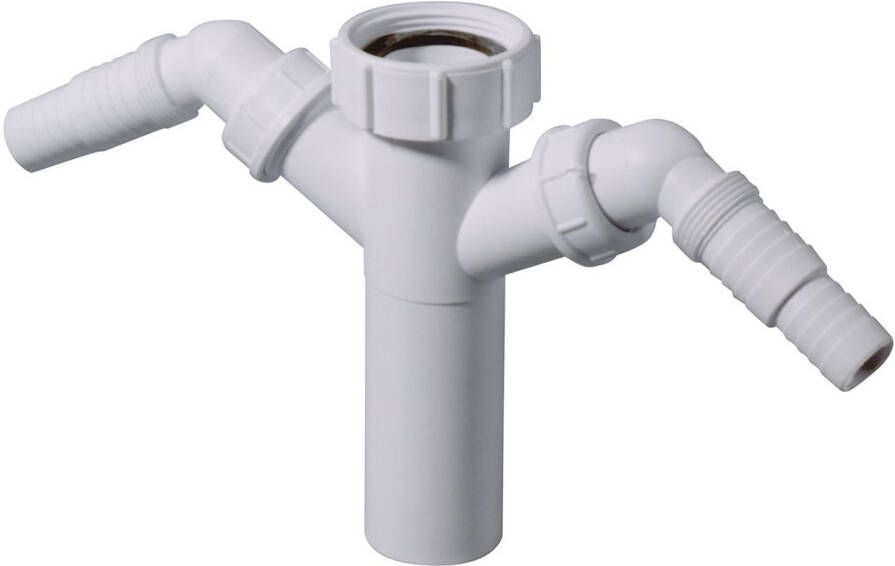 McALPINE Toebehoren T stuk voor was en vaatwasmachine 2xslangtule 6 4 x40mm 0055060