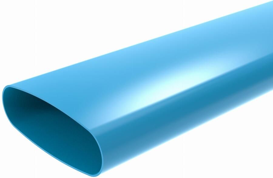 WAVIN Ventiza luchtkanaal ovaal kunststof PVC naadloos kanaaleind 235mm lengte 5 meter blauw