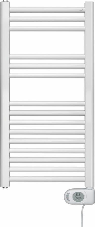 ZEHNDER Aura elektrische handdoekradiator 1000W D-profiel stralingsbuis schakelklok hxbxd 1466x600x30mm glans wit - Foto 2