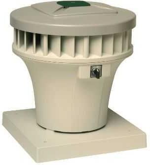 ZEHNDER VPMe dakventilator gelijkstroom 50Pa 200m3h 230V 0.1kW 0.4A aansluitklem horizontaal 49dB hoogte 379mm dia