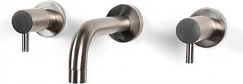 Bongio Squadra Inbouw wand wastafelmengkraan 16cm uitloop met installatiebrug geborsteld nikkel BO40538NS1A0LLV