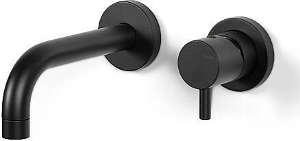 Bongio Squadra Inbouw wand wastafelmengkraan 16cm uitloop met installatiebrug mat zwart BO32538NE1APRBPLV