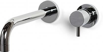 Bongio Squadra Inbouw wand wastafelmengkraan 22cm uitloop met installatiebrug chroom BO32538CR2APRBPLV