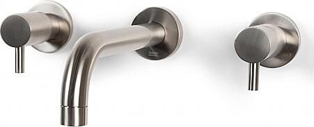 Bongio Squadra Inbouw wand wastafelmengkraan 22cm uitloop met installatiebrug geborsteld nikkel BO40538NS2A0LLV