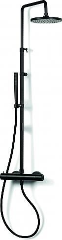 Bongio Squadra regendouche met thermostaat hoofddouche 22 2cm en handdouche zwart BO32547NELU