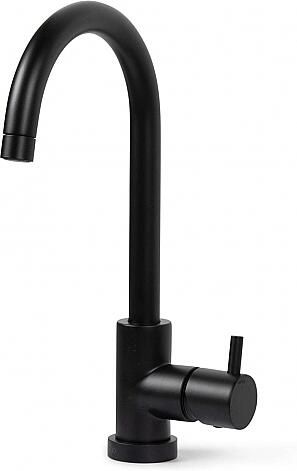 Bongio Squadra wastafelmengkraan met hoge draaibare uitloop mat zwart BO32583NEPRLV