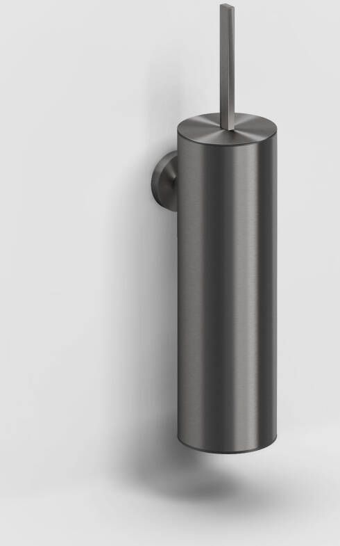 Clou Flat toiletborstelgarnituur wandmodel gunmetal geborst. PVD