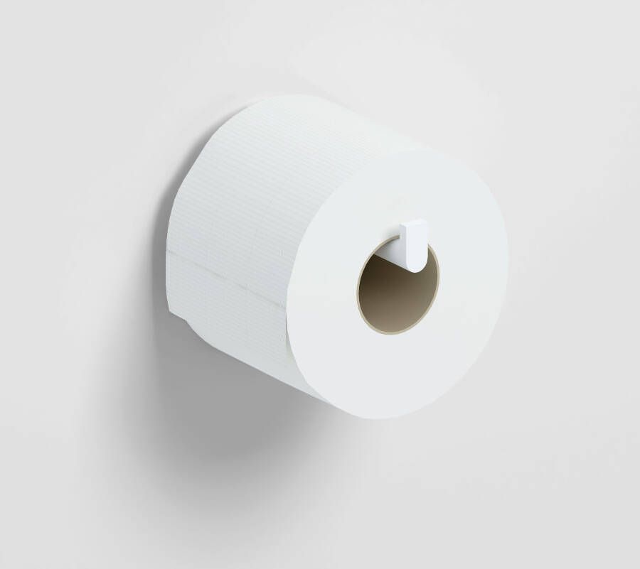 Clou Flat Toiletrolhouder recht zonder klep mat wit CL 09.02031.20