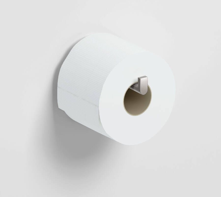 Clou Flat toiletrolhouder recht zonder klep rvs geborsteld