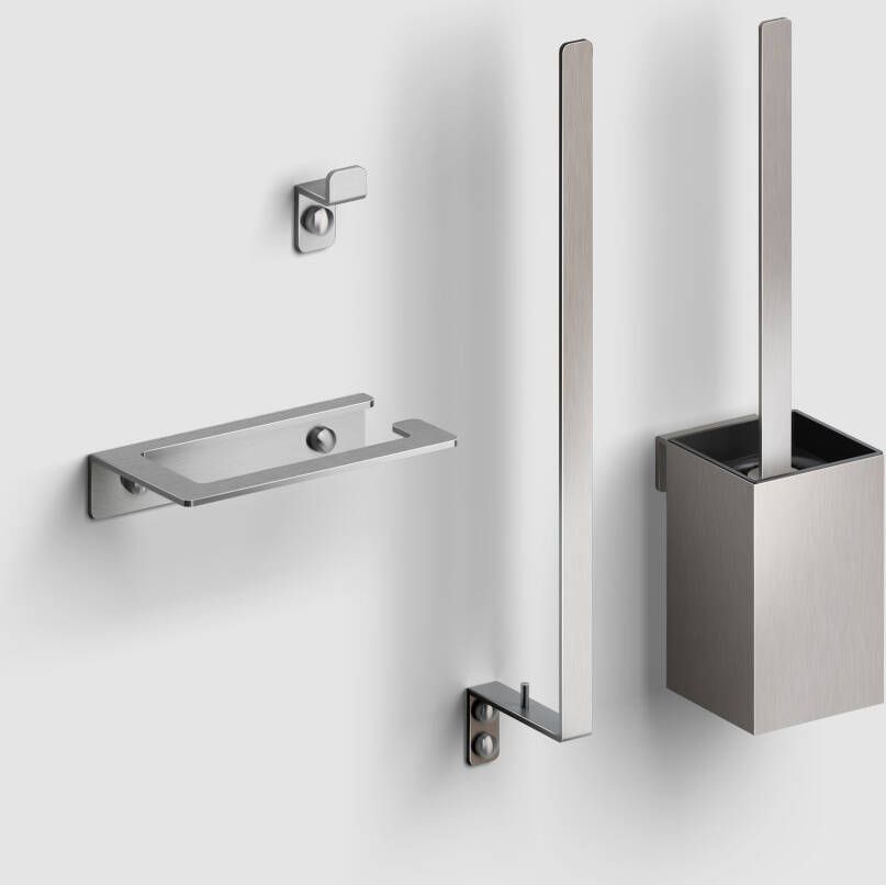 Clou Fold toilet accessoireset rvs geborsteld