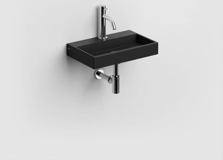Clou Mini Wash Me fontein 38cm met kraangat mat zwart keramiek CL 03.12230