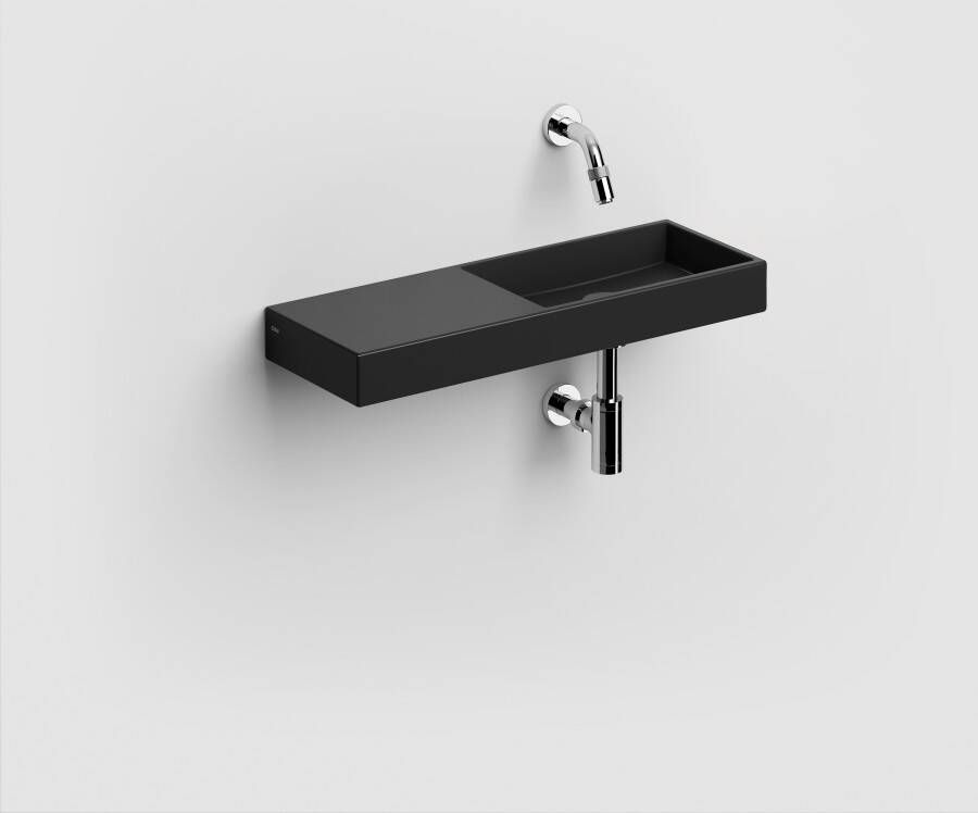 Clou Mini Wash Me fontein 56cm zonder kraangat links mat zwart CL 03.12239