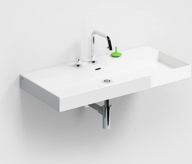 Clou New Wash Me wastafel 90cm zonder plug wit keramiek CL 02.01434