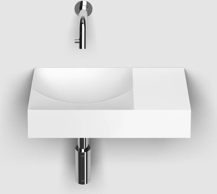 Clou Vale fontein 38 x 19 cm kraangat rechts mat wit Aluite CL 03.13161.R