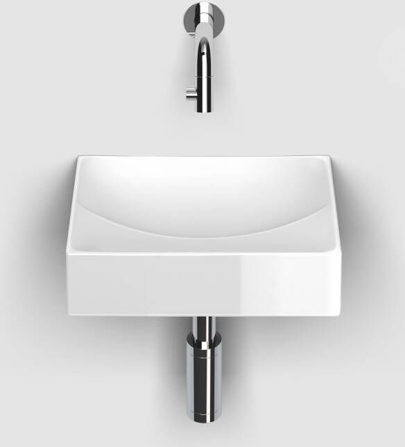 Clou Vale fontein 28 cm zonder kranenbank glanzend wit keramiek CL 03.03160