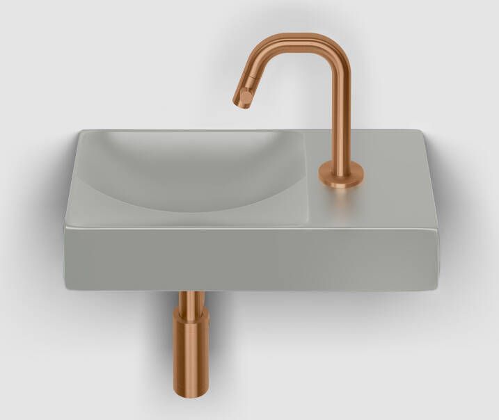 Clou Vale fontein 38 cm met kraangat rechts mat grijs keramiek