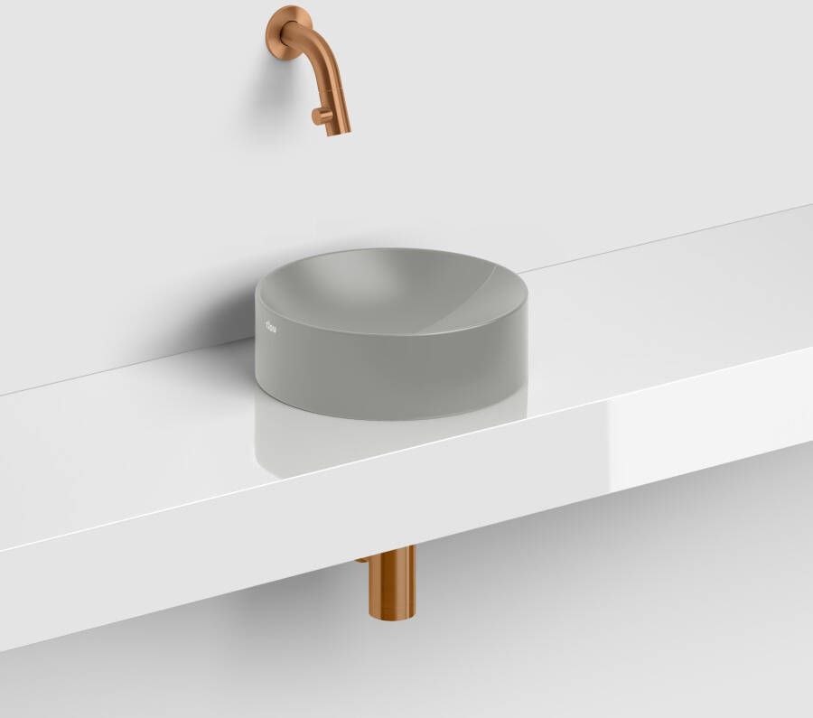 Clou Vale fontein o22 cm zonder kranenbank mat grijs keramiek