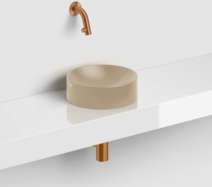 Clou Vale fontein 22cm zonder kranenbank mat mosterd keramiek CL 03.34164