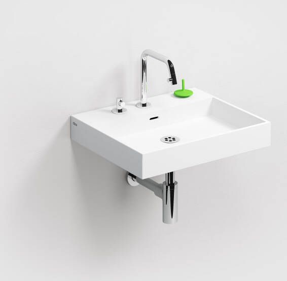 Clou Wash Me wastafel 50cm met 3 voorbewerkte kraangaten aluite CL 02.13030