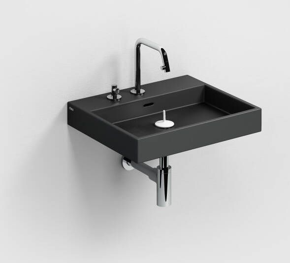 Clou Wash Me wastafel 50cm zonder plug mat zwart keramiek CL 02.30030