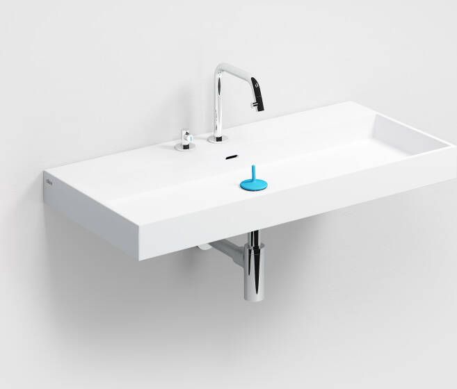 Clou Wash Me wastafel 90cm met 7 voorbewerkte kraangaten aluite CL 02.13034