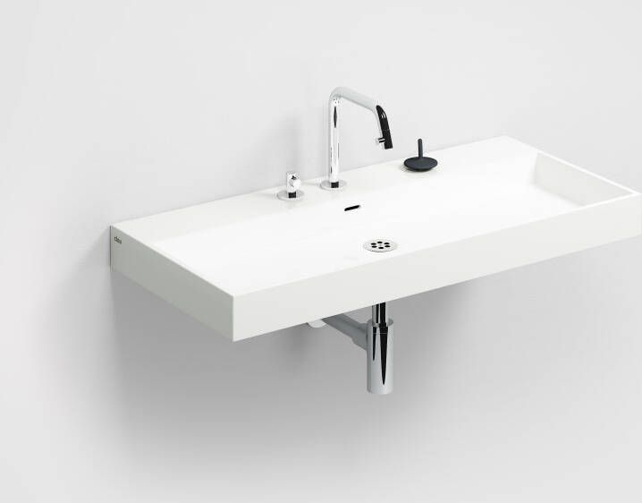 Clou Wash Me wastafel 90cm zonder plug mineral marmer CL 02.26034