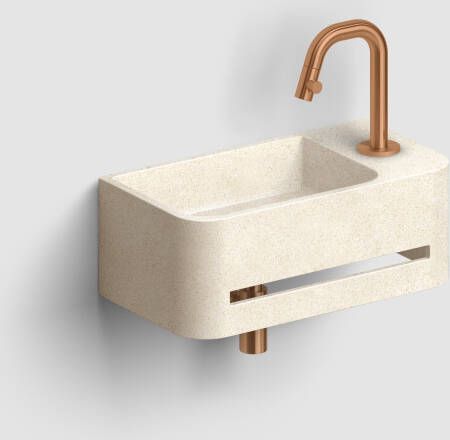 Clou InBe 9 fontein 43cm met handdoekhouder beige microrazzo IB 03.70030.02.01.R