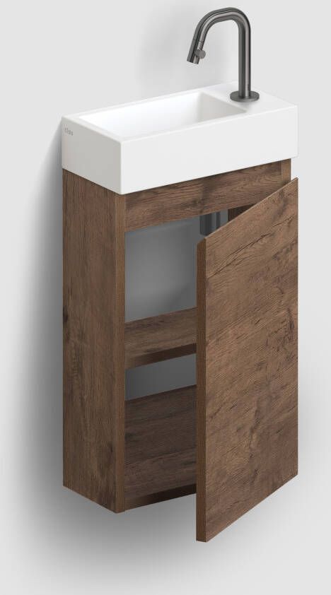 Clou InBe fonteinonderkast 36x18x55 cm donker eiken rechts IB 07.16.7036.64.R