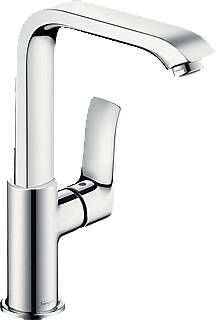 Hansgrohe Metris wastafelkraan met hoge draaibare uitloop z. waste chroom 31081000