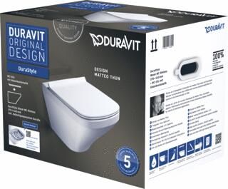 Duravit Durastyle Rimless Combipack wandcloset 54cm closetzitting softclose wit 45510900A1