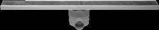 Easy Drain Tegeldrain tegelgoot RVS m. rooster RVS waterslot 30 35 50mm 9.8x60cm inb. diepte 120mm m. zijuitloop o50mm EDT600 - Foto 1