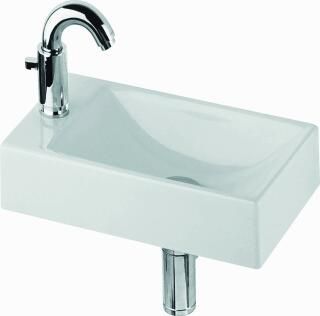 Geberit Diedro fontein 40 cm met kraangat links zonder overloop wit S8440000000