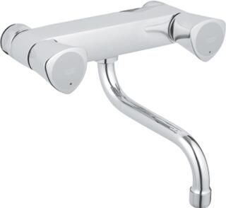 Grohe Costa S wandkraan m. onderuitloop z. koppelingen HOH=15cm chroom 31195001