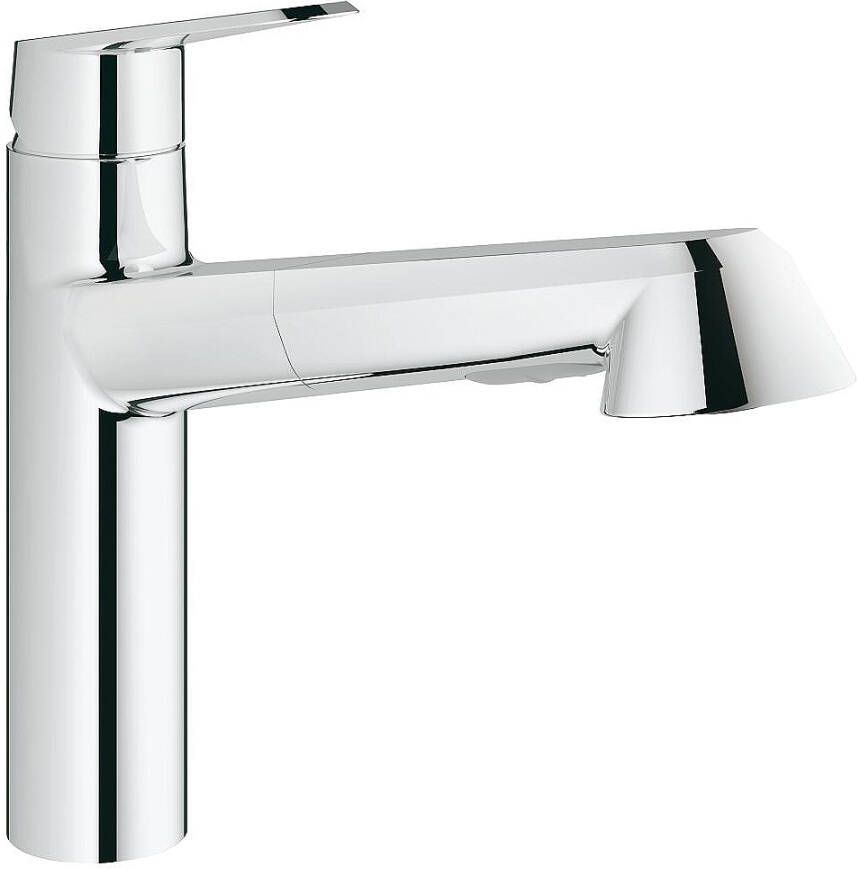 Grohe Eurodisc Cosmopolitan keukenkraan m. lage uittrekbare uitloop chroom 32257002